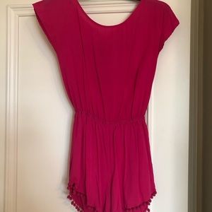 Hot pink romper open back